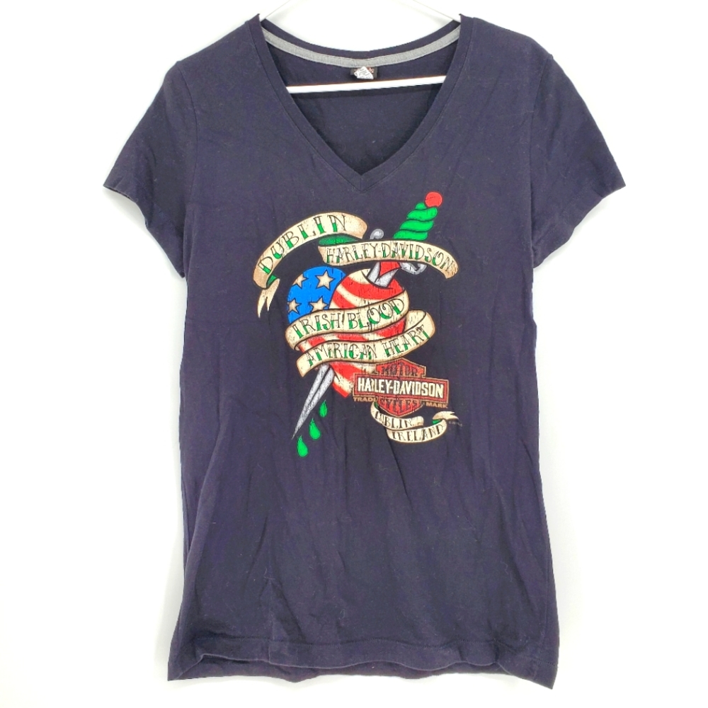 Harley Davidson Dublin Irish blood 2014 t-shirt